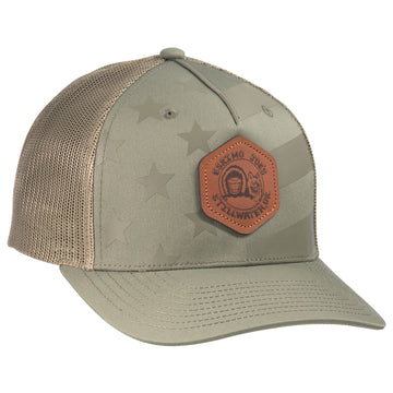 Buy loden ETCHED LEATHER PATCH HAT