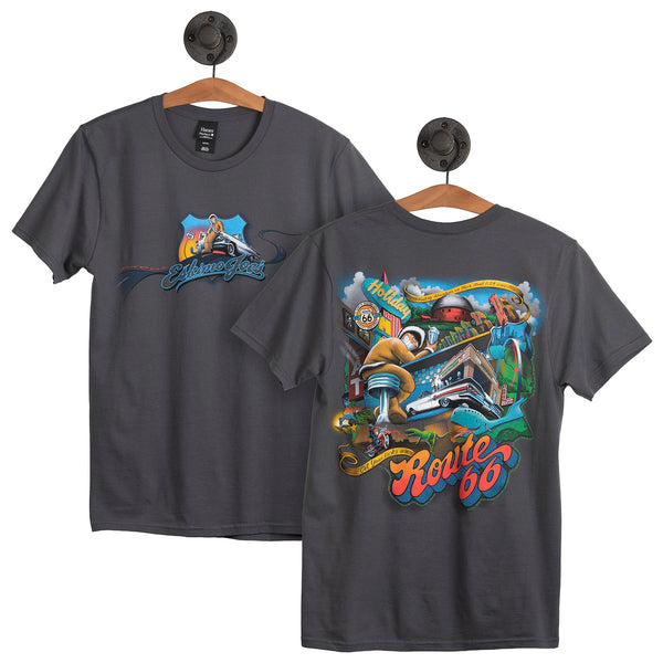 JOE'S SMOKE GREY ROUTE 66 TEE - JCR66T - Eskimo Joe's Clothes