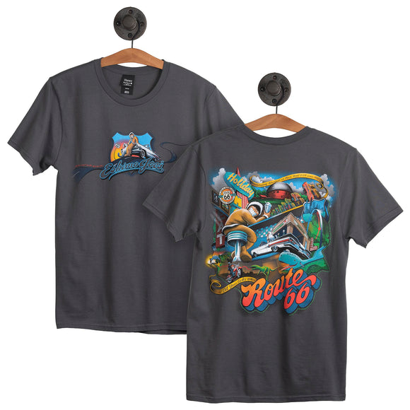YOUTH SMOKE GREY ROUTE 66 TEE - YJCR66T - Eskimo Joe's Clothes