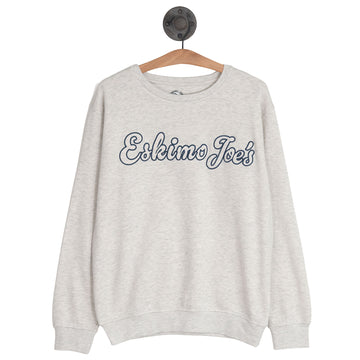 OATMEAL APPLIQUED FLEECE CREW - OAFC