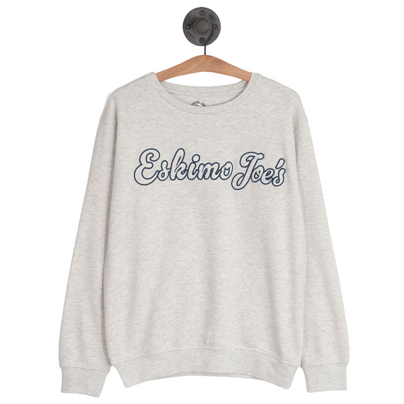 OATMEAL APPLIQUED FLEECE CREW - OAFC