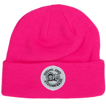 Buy neon-pink WOVEN LABEL PATCH KNIT HAT